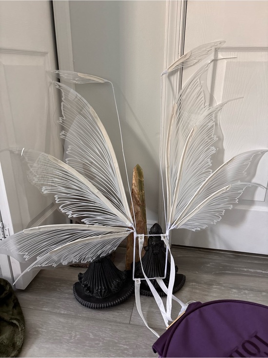 Adult Strap & Corset White Transparent Fairy Wings main image 12